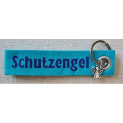 Filz Schlüsselanhänger Schutzengel türkis/violette