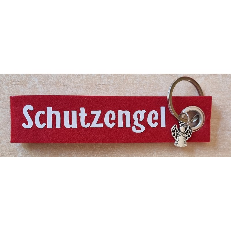 Filz Schlüsselanhänger Schutzengel rot/weiss