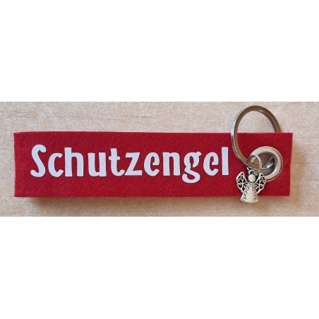 Filz Schlüsselanhänger Schutzengel rot/weiss