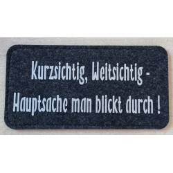 Filz Brillenetui Kurzsichtig anthrazit/silber