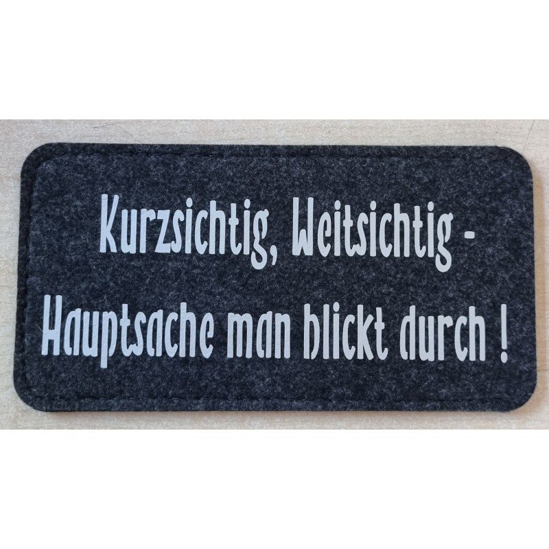 Filz Brillenetui Kurzsichtig anthrazit/silber