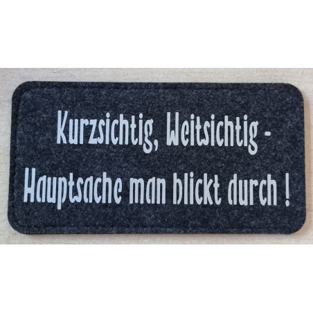 Filz Brillenetui Kurzsichtig anthrazit/silber