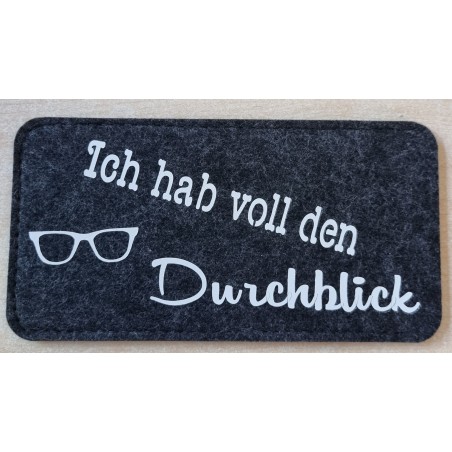 Filz Brillenetui Durchblick anthrazit/weiss
