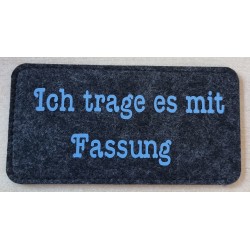 Filz Brillenetui Fassung anthrazit/hellblau
