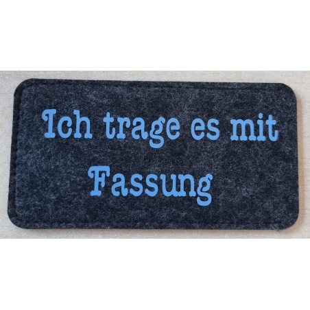 Filz Brillenetui Fassung anthrazit/hellblau