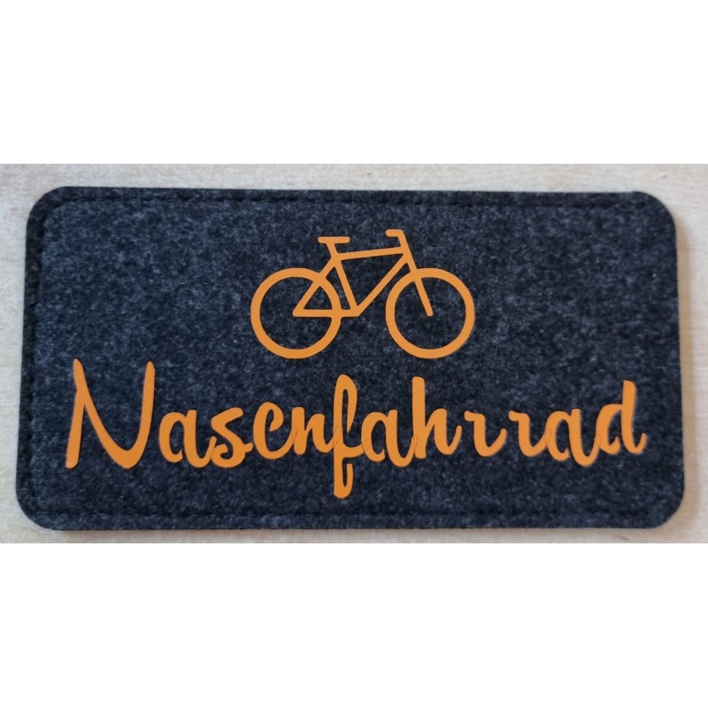 Filz Brillenetui Nasenfahrrad anthrazit/orange