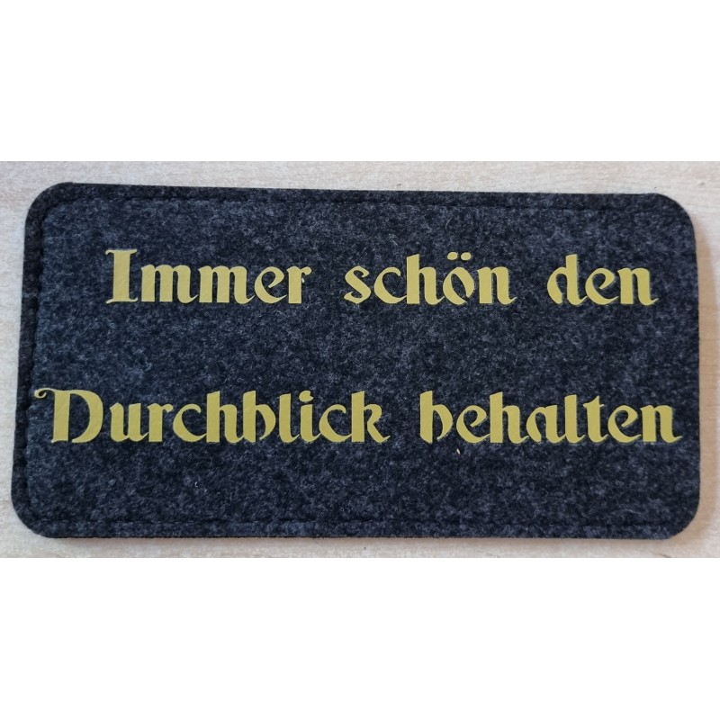 Filz Brillenetui Durchblick behalten anthrazit/gold