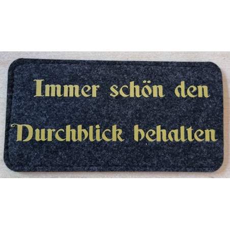 Filz Brillenetui Durchblick behalten anthrazit/gold