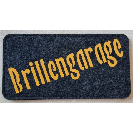 Filz Brillenetui Brillengarage anthrazit/hellorange