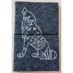 Filz Notizheft Wolf anthrazit/silber