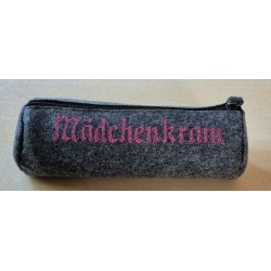 Filz Federmäppchen Mädchenkram grau/pink