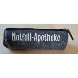 Filz Federmäppchen Notfall-Apotheke grau/weiss