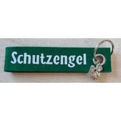 Filz Schlüsselanhänger Schutzengel grün/weiss