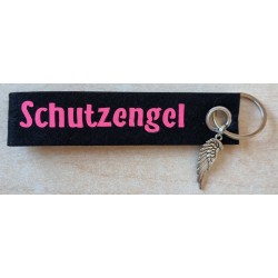 Filz Schlüsselanhänger Schutzengel schwarz/rosa