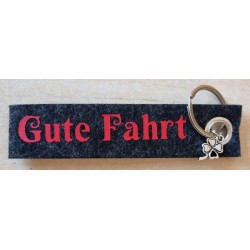 Filz Schlüsselanhänger Gute Fahrt anthrazit/rot