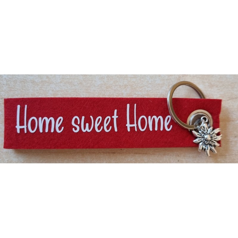 Filz Schlüsselanhänger HomesweetHome rot/weiß