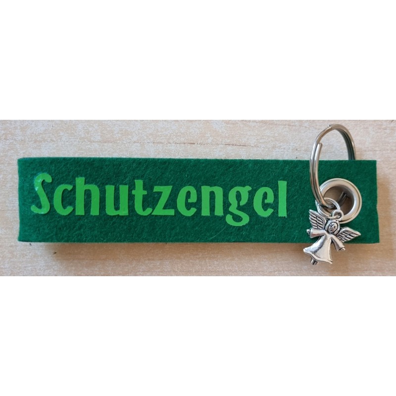 Filz Schlüsselanhänger Schutzengel grün/hellgrün