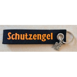 Filz Schlüsselanhänger Schutzengel schwarz/orange