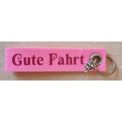 Filz Schlüsselanhänger Gute Fahrt rosa/pink