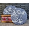 Filz Glas-Untersetzer Kuhkopf rot