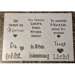 Schablone "Für immer im Herzen
