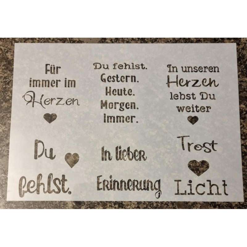 Schablone "Für immer im Herzen