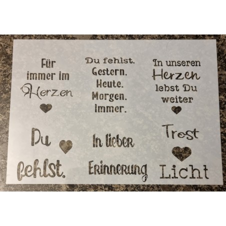 Schablone "Für immer im Herzen