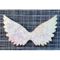 Flügel Filz/Glitzer weiss/irisierend