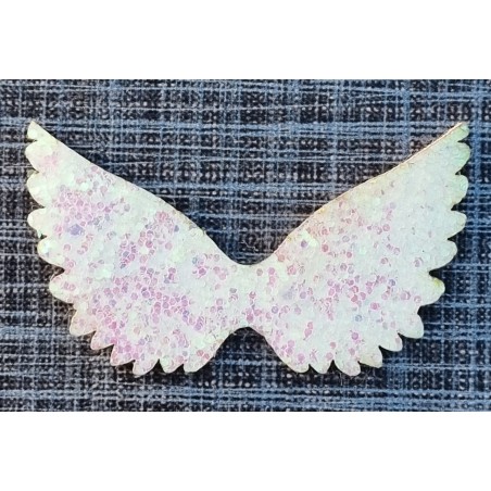 Flügel Filz/Glitzer weiss/irisierend