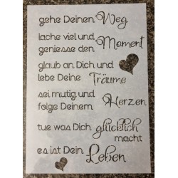 Schablone " Gehe Deinen Weg..."