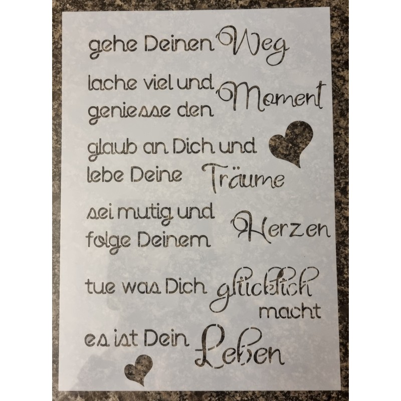Schablone " Gehe Deinen Weg..."