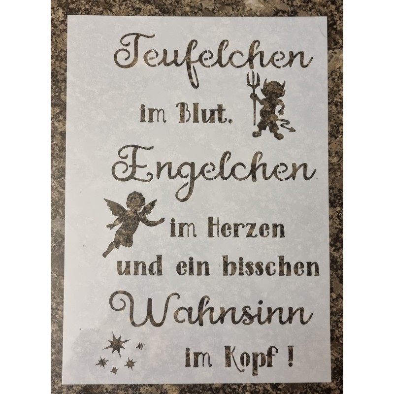 Schablone " Teufelchen im Blut..."