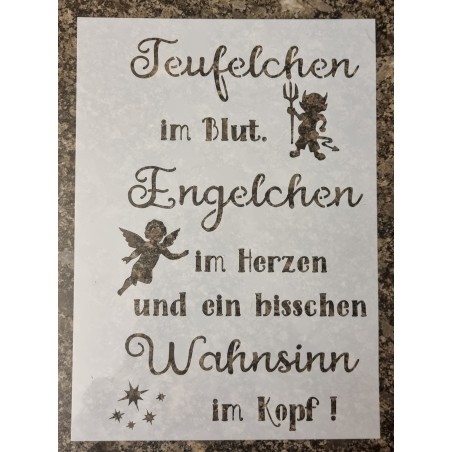 Schablone " Teufelchen im Blut..."