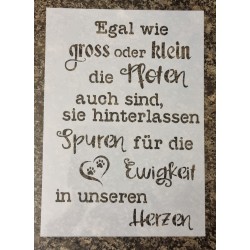 Schablone " Egal wie gross oder klein..."