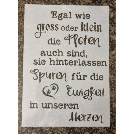 Schablone " Egal wie gross oder klein..."