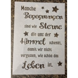 Schablone " Manche Begegnungen..."