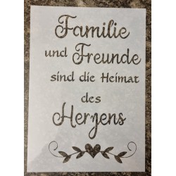 Schablone " Familie und Freunde..."