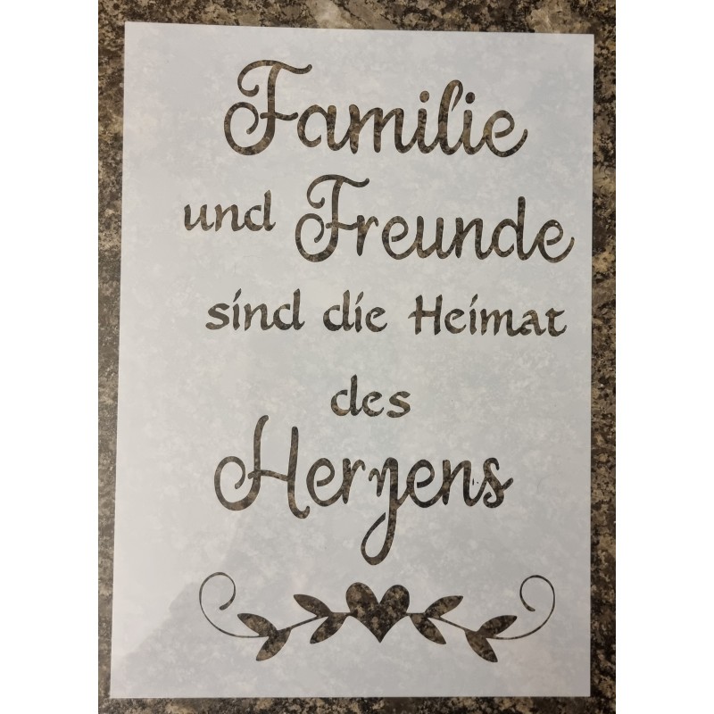 Schablone " Familie und Freunde..."