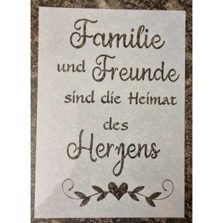 Schablone " Familie und Freunde..."