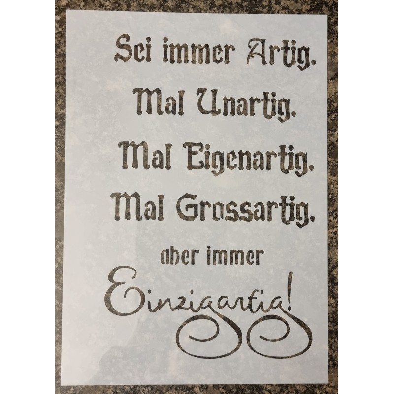 Schablone " Sei immer Artig..."