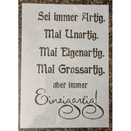 Schablone " Sei immer Artig..."