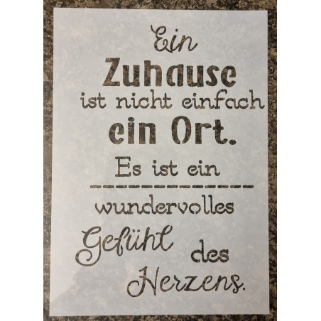 Schablone " Ein Zuhause..."