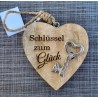 Holz Herz natur  " Schlüssel zum Glück "