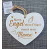 Holz Herz weiss  " Mama "