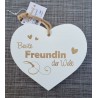 Holz Herz weiss  " Beste Freundin..."