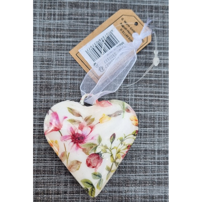 Metall Herz Blumenmuster