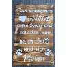 Schild geflammt  " Das wirkungsvollste Mittel..."