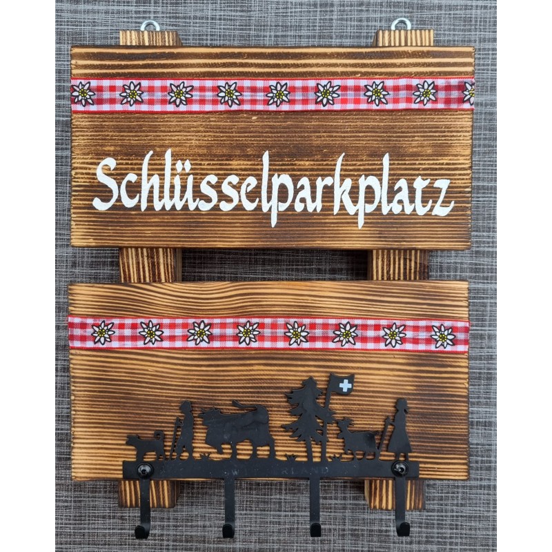 Schlüsselparkplatz geflammt  rot