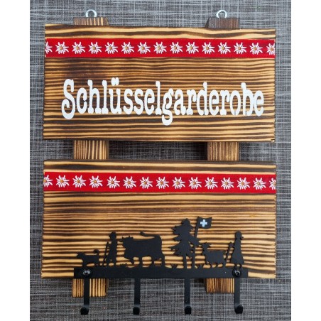 Schlüsselgarderobe geflammt  rot