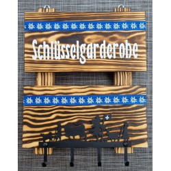 Schlüsselgarderobe geflammt  blau